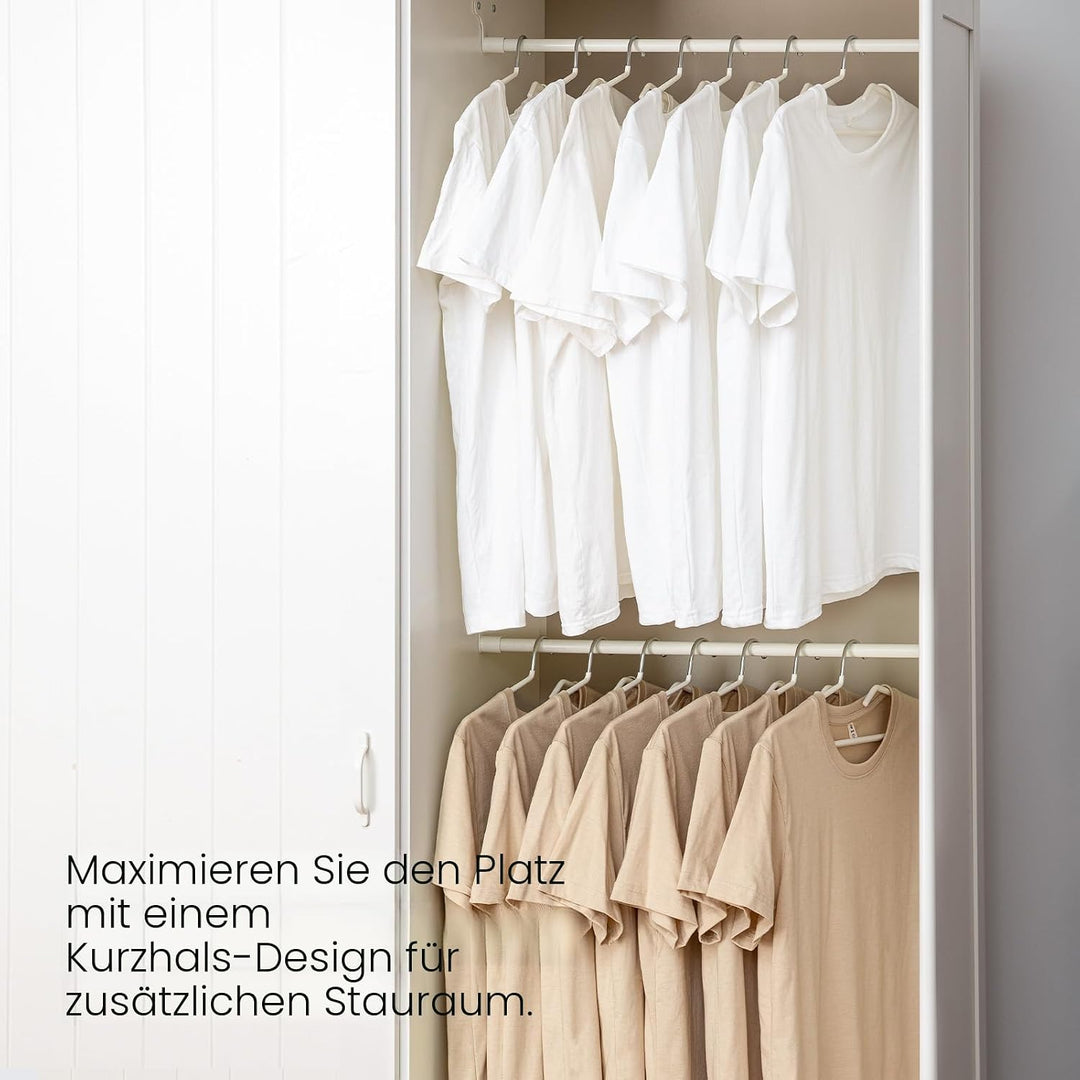 SHIMOYAMA Kleiderbügel, 5 Pack, Metall Kurzhals Kleiderbügel Organisers, Anti-Rutsch-Kragen-Schutz-B