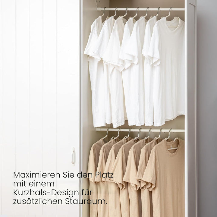 SHIMOYAMA Kleiderbügel, 5 Pack, Metall Kurzhals Kleiderbügel Organisers, Anti-Rutsch-Kragen-Schutz-B