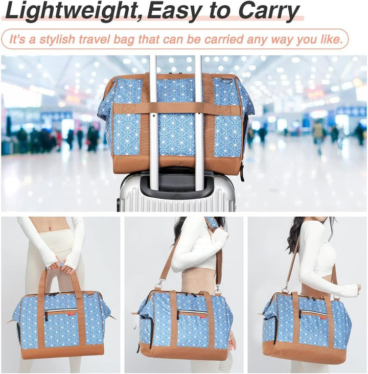 Lekesky Kleine Reisetasche Weekender Damen, Sporttasche mit Schuhfach, Grosses Öffnungsdesign, 33L f