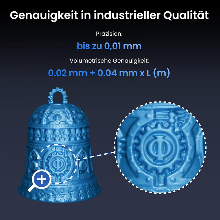 Revopoint MetroY Pro 3D-Scanner für 3D-Druck, 5 Scanmodi, bis zu 0,01 mm Präzision, 34+15+1 industri