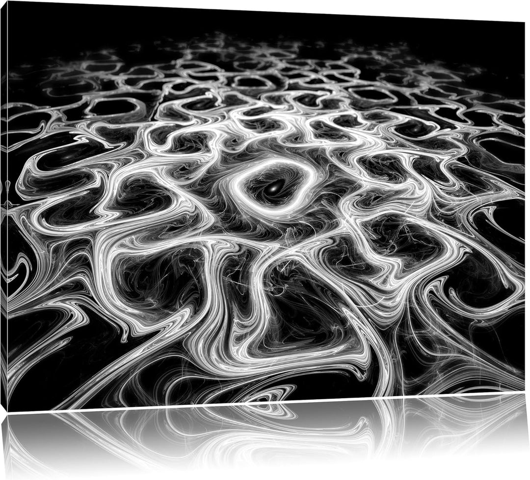 Pixxprint Lava Muster in der Nacht als Leinwandbild | Grösse: 100x70 | Wandbild| Kunstdruck | fertig