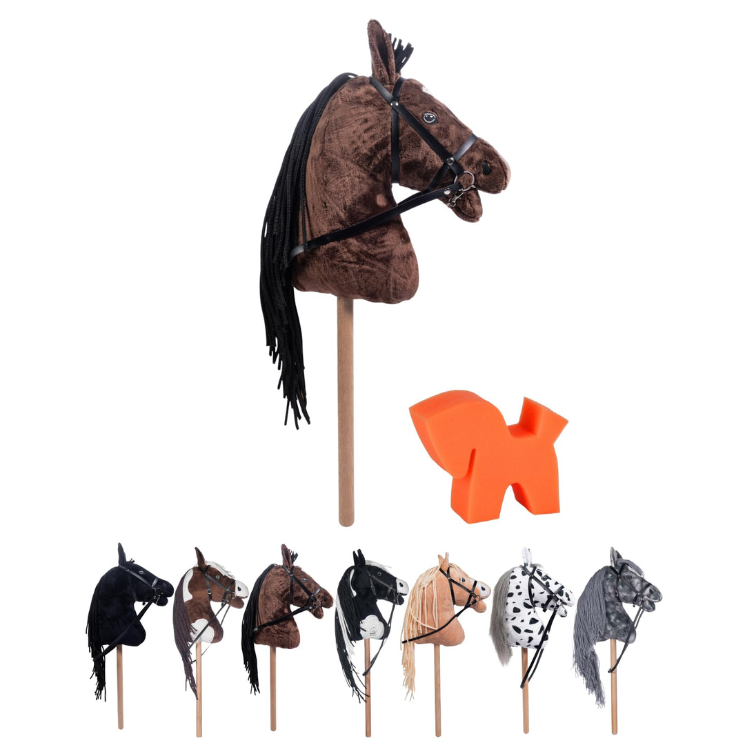 RL24 HKM - Hobby Horse Stern inkl MagicBrush | Steckenpferd mit Trense | Spielpferd aus Plüsch mit H