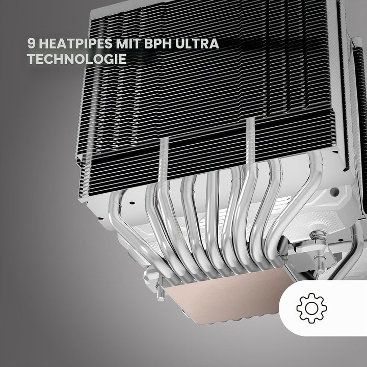 Mars Gaming MCPU-XU9, CPU-Kühler Doppelturm, TDP 400W, 2x Hybridflügel-Lüfter und Hyperbalanciertes