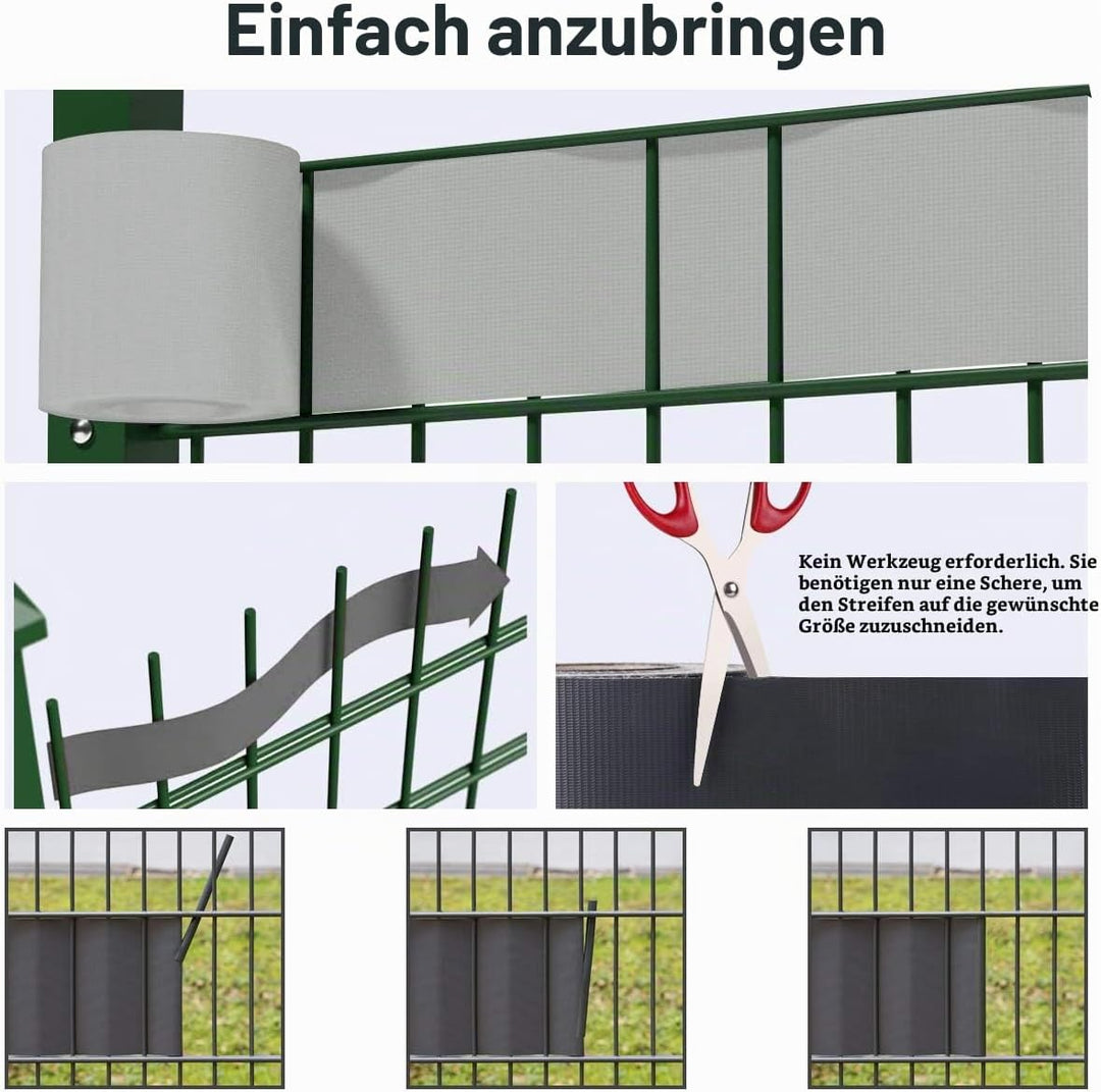 Sekey Sichtschutzstreifen für doppelstabmatten Blickdicht- Doppelstabmattenzaun Sichtschutz - 26 Bef