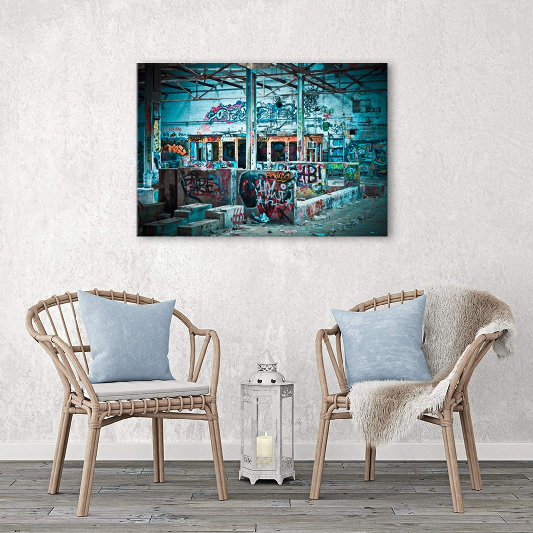 Feeby Bilder Fabrik XXL 120x80 cm 1 Teilig Wohnzimmer Schlafzimmer Büro Flur Küche Wandbilder Leinwa