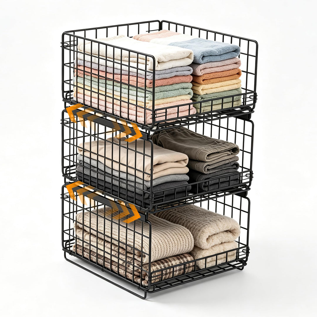 Kleiderschrank Organizer 3er Set - Schrank Organizer Stapelbar Faltbar