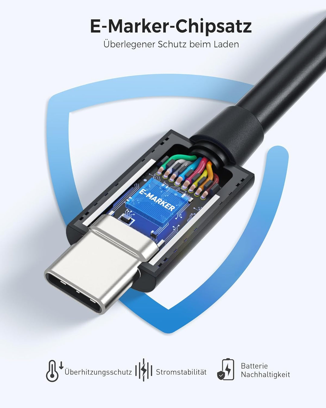 [Intel Zertifiziertes] Cable Matters Thunderbolt 3 Kabel 2m (USB C Thunderbolt Kabel) mit 100W Aufla