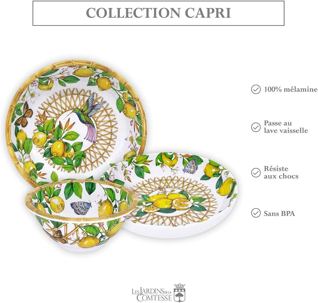 Les Jardins de la Comtesse - Suppenteller ideal als Suppenteller oder Nudeln – Melamin – Capri – Ø 2