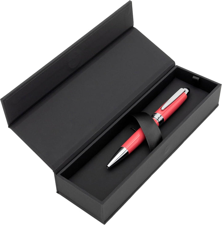 Hugo Boss Kugelschreiber Icon Camel/Chrome aus Messing hergestellt, Farbe: Rot, Abmessungen: 12 x 13