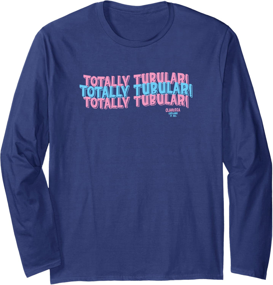 Clarissa Explains It All Totally Tubular Colorful Word Stack Langarmshirt