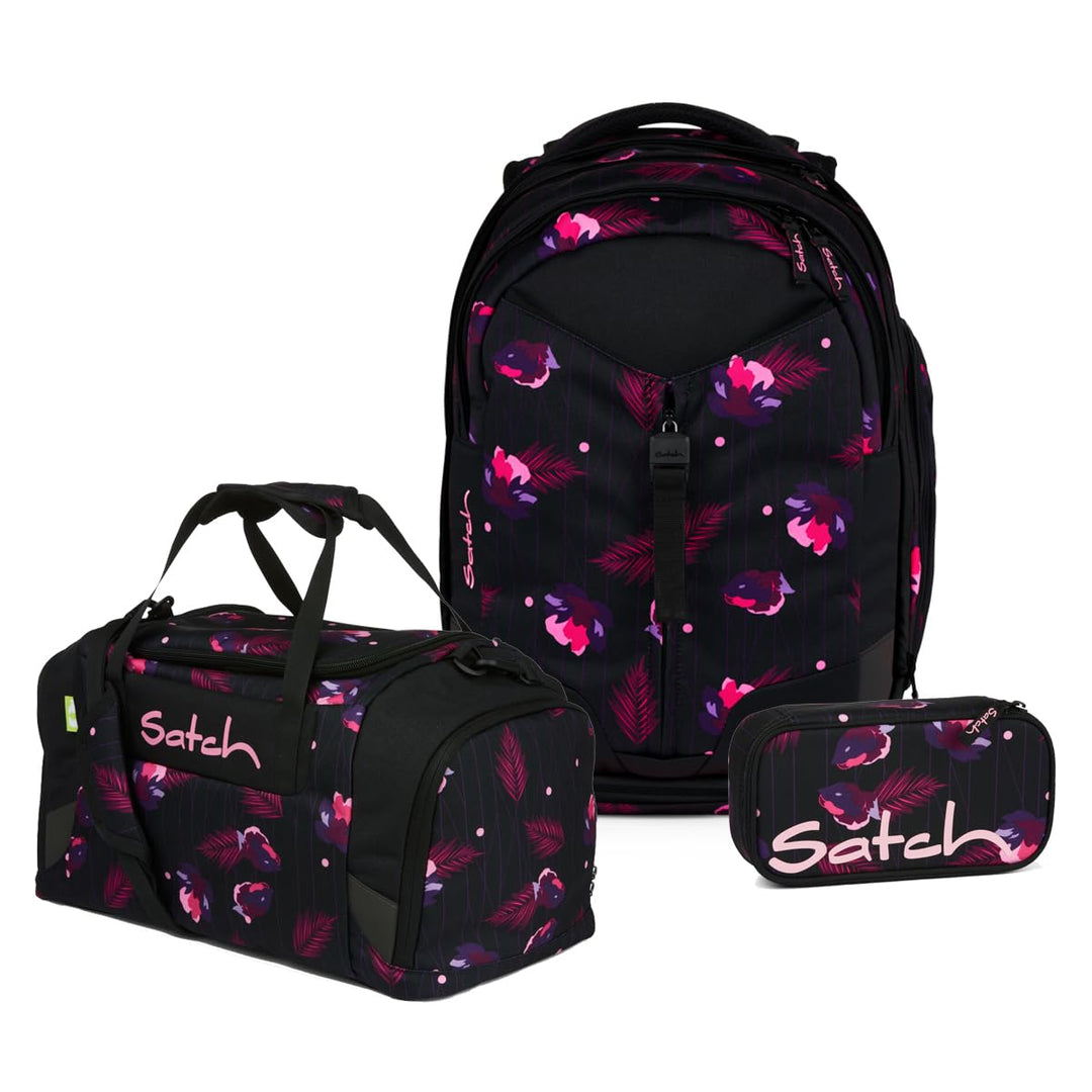 Satch Match Schulrucksack Set 3tlg. (Mystic Nights) inkl. Schlamperbox und Sporttasche, Mystic Night