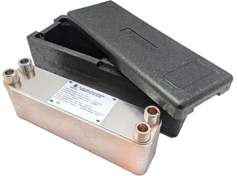 Edelstahl Plattenwärmetauscher Wärmetauscher mit Isolierung Nordic Tec Ba-23-40 40 Platten 165kW 3/4