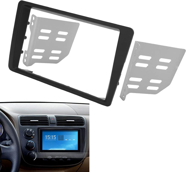 Qiilu Doppel-DIN-Installations-Dash-Kit, 2-DIN-Radio-Stereo-Armaturenbrett-Rahmenverkleidung, Ersatz