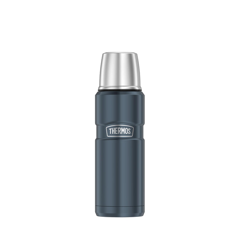 THERMOS STAINLESS KING Thermosflasche ice grey 0,47l - Edelstahl, absolut dicht, mit Trinkbecher, 12