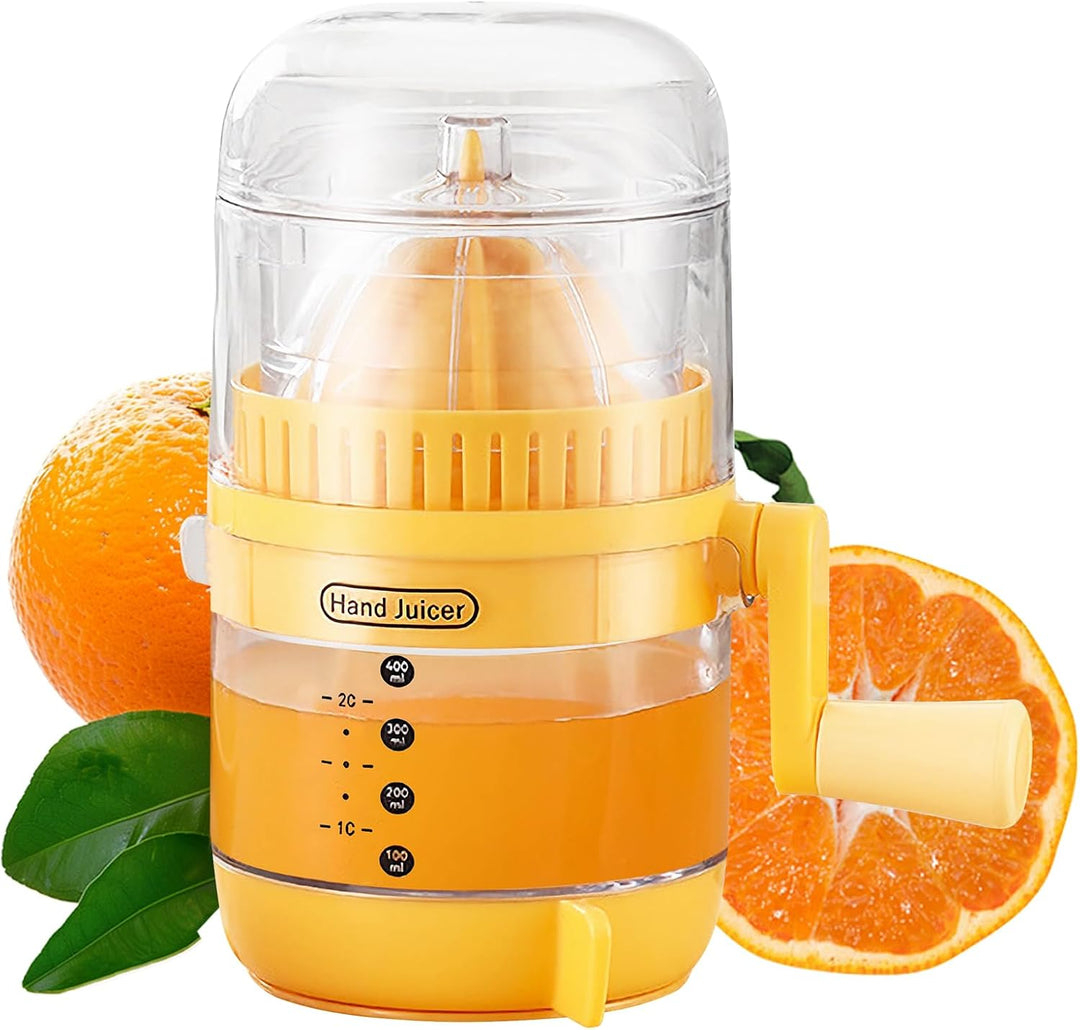 Juicer Machine Saftpresse Manuell 2-in-1 Zitronen-Orangen-Zitruspresse mit Deckel und Griff citrus j