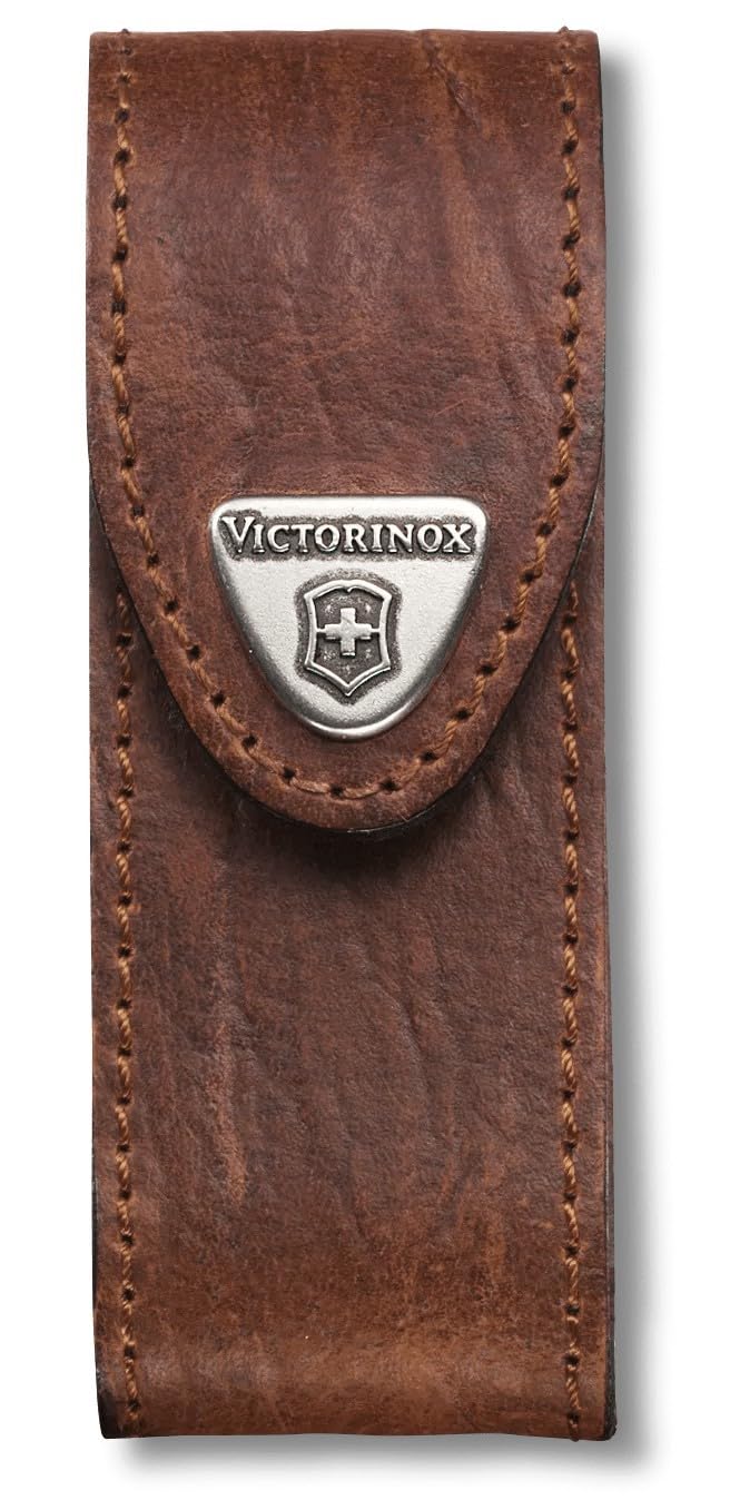Victorinox Leder-Etui für Taschenmesser (Gürtelschlaufe, Klettverschluss, 3cm x 10cm) braun One Size