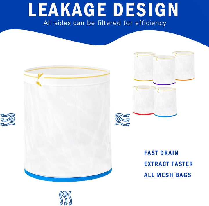 Bubble Bags, Bubble Hash Bag Set 1 Gallonen 5 Beutel Set, Presssieb und Aufbewahrungsbeutel Kit für