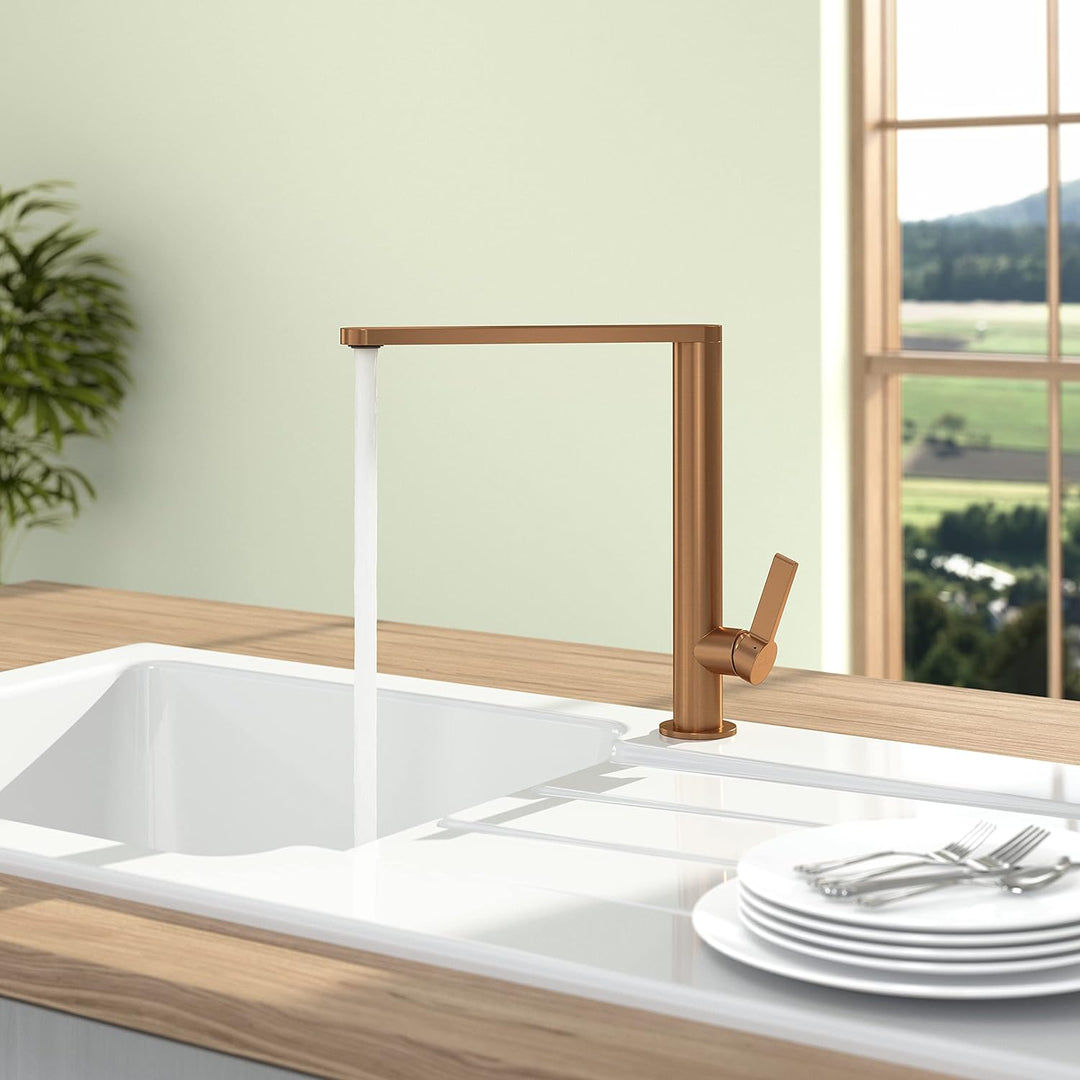Villeroy & Boch Finera | Hochdruck | Einhand-Küchenarmatur | Bronze | 92700004 Standard Bronze, Stan