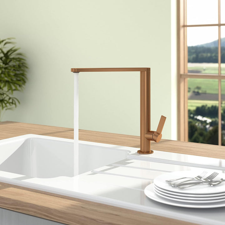 Villeroy & Boch Finera | Hochdruck | Einhand-Küchenarmatur | Bronze | 92700004 Standard Bronze, Stan