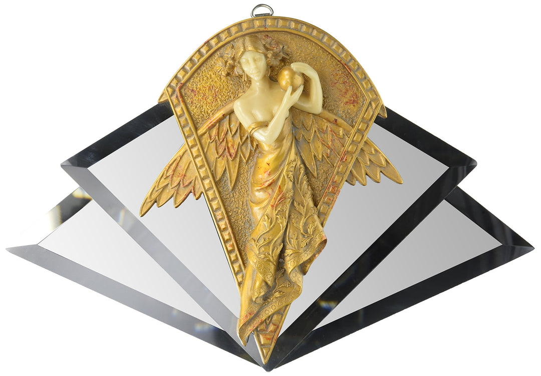 Design Toscano Engel, Art Nouveau Wandspiegel Angel, Angel