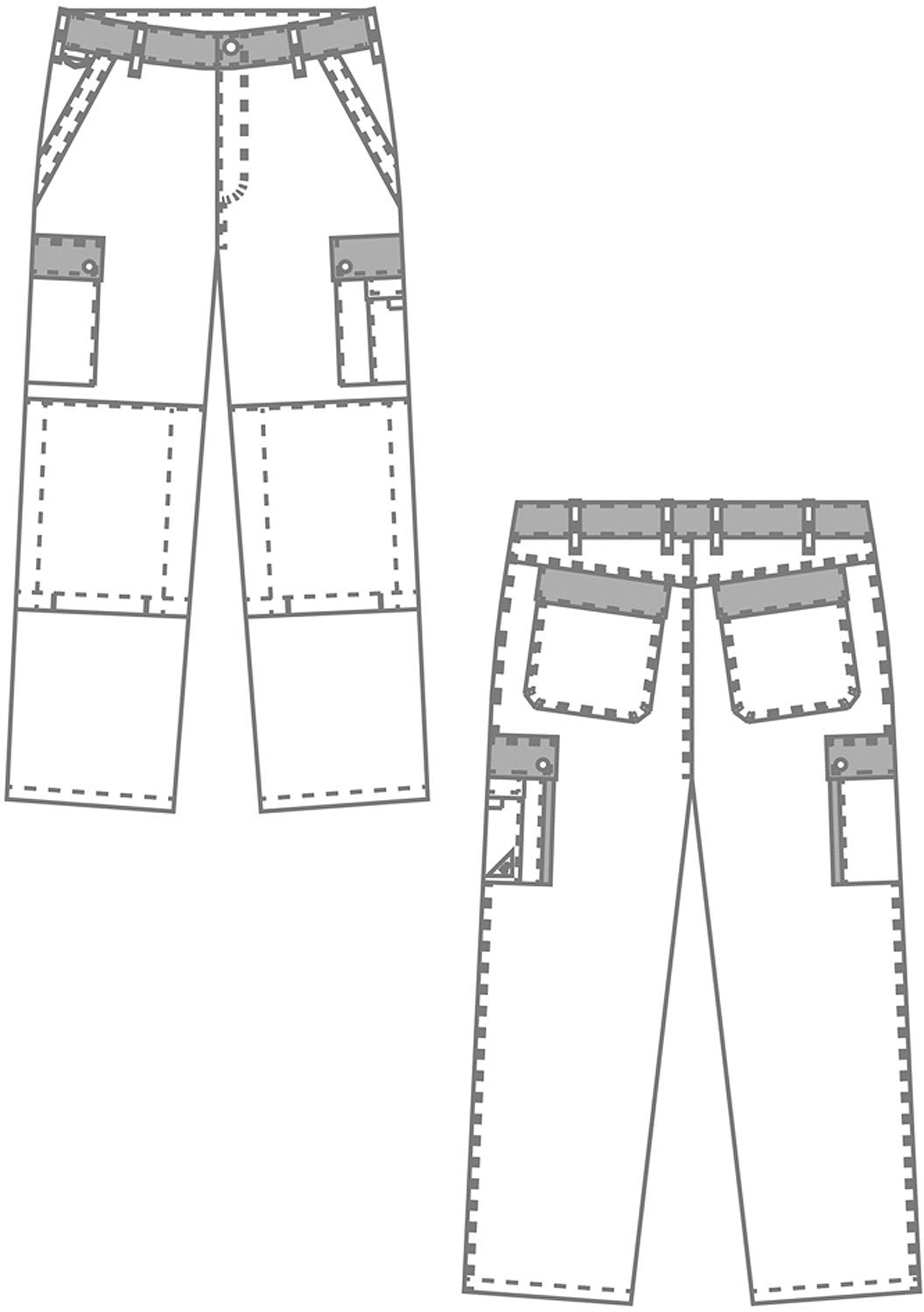 BP 1815-720-113-53 Arbeitshosen, Jeans-Stil mit Rückenpasse, 305,00 g/m² Verstärkte Baumwolle, König