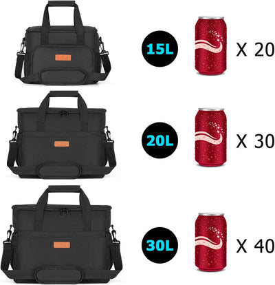 Tavaler Kühltasche 15L/20L/30L Isoliertasche Klein Kühltaschen Faltbar Picknicktasche Gross Lunchtas