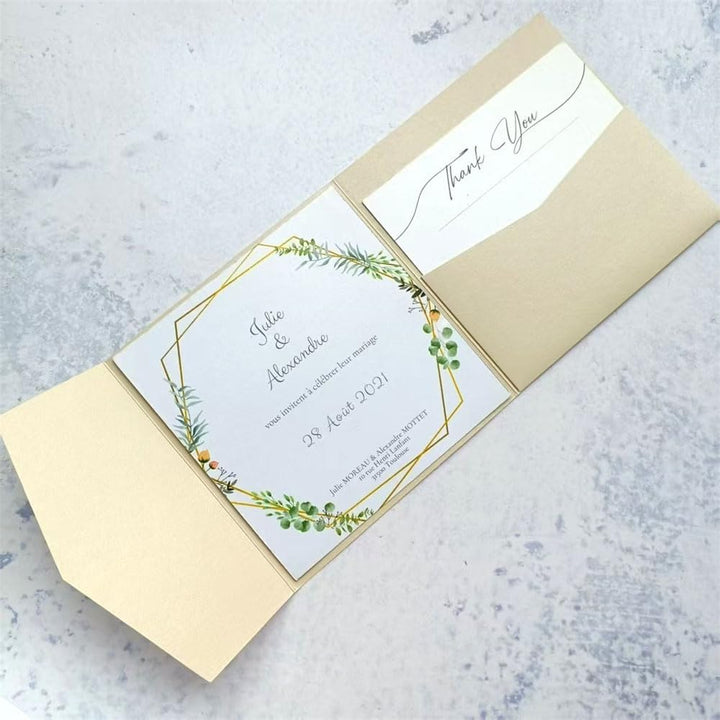 MillaSaw Champagner Gold Hochzeit Einladung Umschlag 15x15cm, Urlaub Karte Umschlag, Champagner