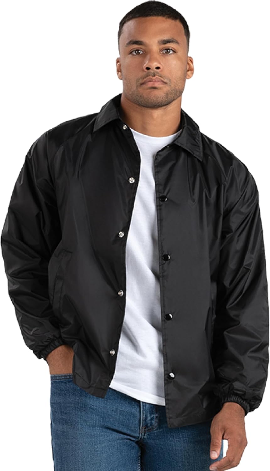 Augusta Sportswear Herren Augusta Nylon Coach's Jacket/Lined Jacke 3XL Schwarz, 3XL Schwarz