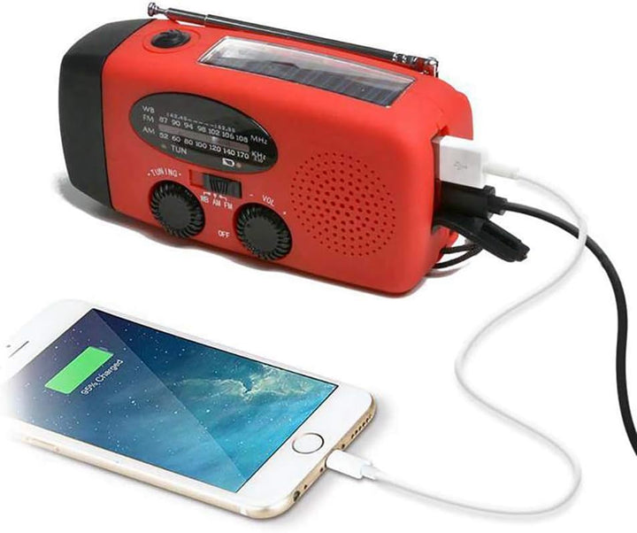 Solar Handkurbel Radio,2000 mAh Solar Handkurbel Dynamo Radio mit LED Taschenlampe Batterieleistung