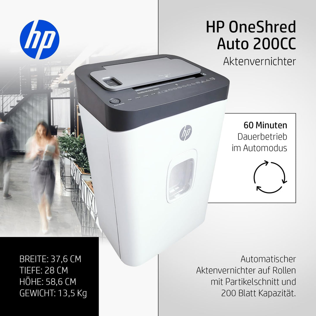 HP OneShred Auto 80CC | Sicherheitsstufe P-4 | Cross Cut | 80 Blatt Schnittleistung