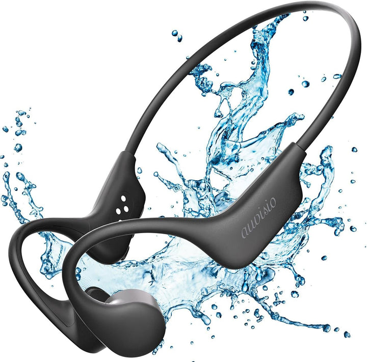 auvisio Knochenkopfhörer: Wasserdichter Knochenschall-Kopfhörer, Bluetooth 5.4, MP3, 32 GB, IP68 (Kn
