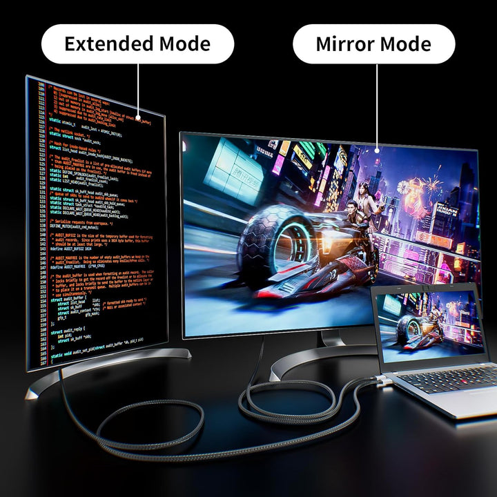 BolAAzuL USB C auf Displayport Kabel 1m, 8K@60Hz 4K@144Hz Thunderbolt 3 USB 3.1 Typ C zu DP 1.4 Vide
