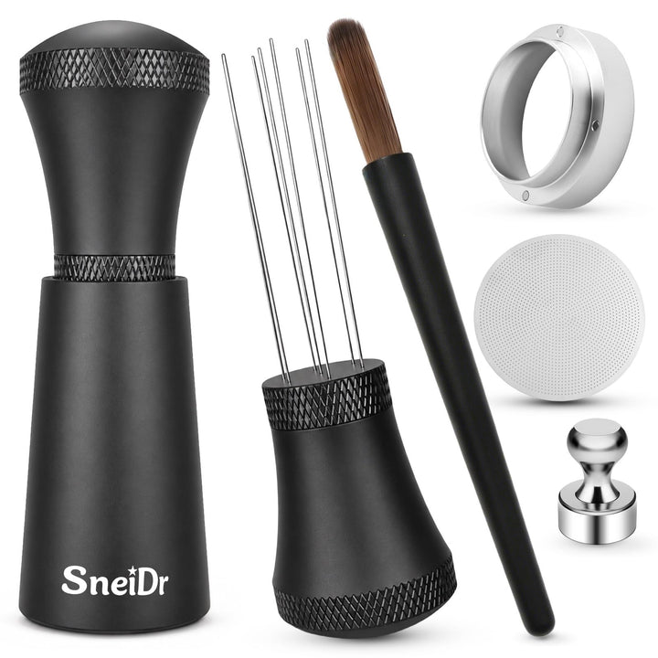 WDT Tool Espresso 51mm Siebträger Zubehör Set Espresso Nadel mit 7 Feinen Nadeln 5 Ersatznadeln Magn
