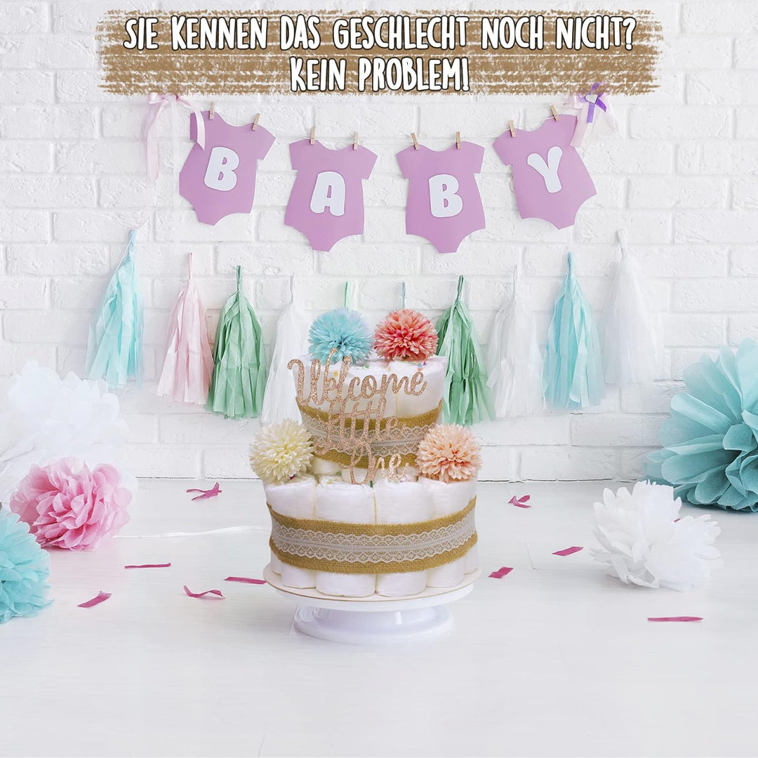MilaBoo® Vintage Windeltorte Junge I Premium Windeltorte im Boho Stil I Geschenk zur Geburt oder Tau