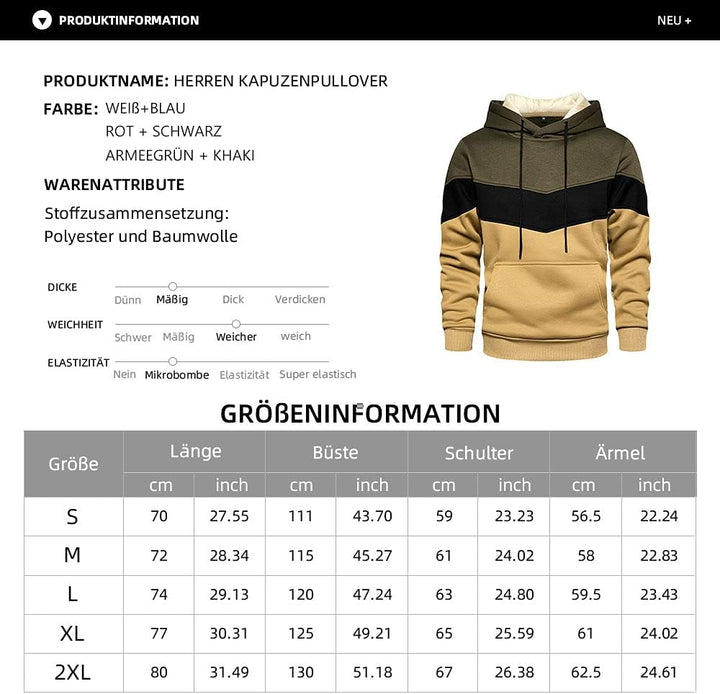 MANLUODANNI Herren Kapuzenpullover Raglan Men's Hoodie Pullover mit Kapuze Casual Sweatshirt Classic