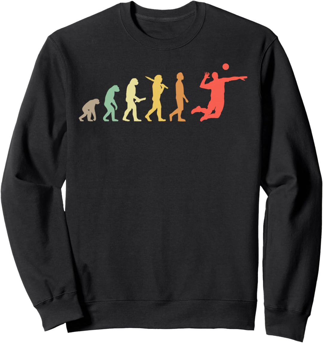 Retro Volleyball Evolution Geschenk für Volleyballspieler Sweatshirt