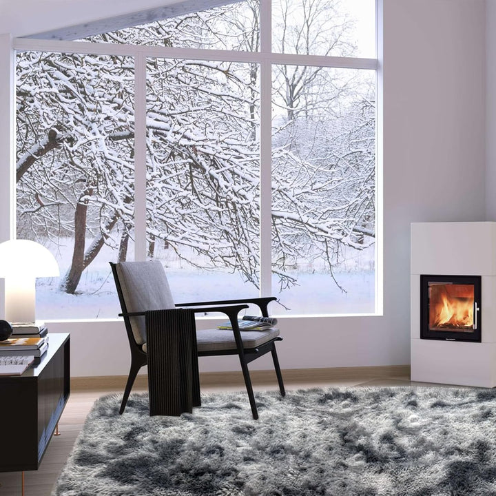Bibykivn Teppich Wohnzimmer Hochflor Teppiche Waschbarer, 80x160cm Moderner Langflor Teppiche Anti-R