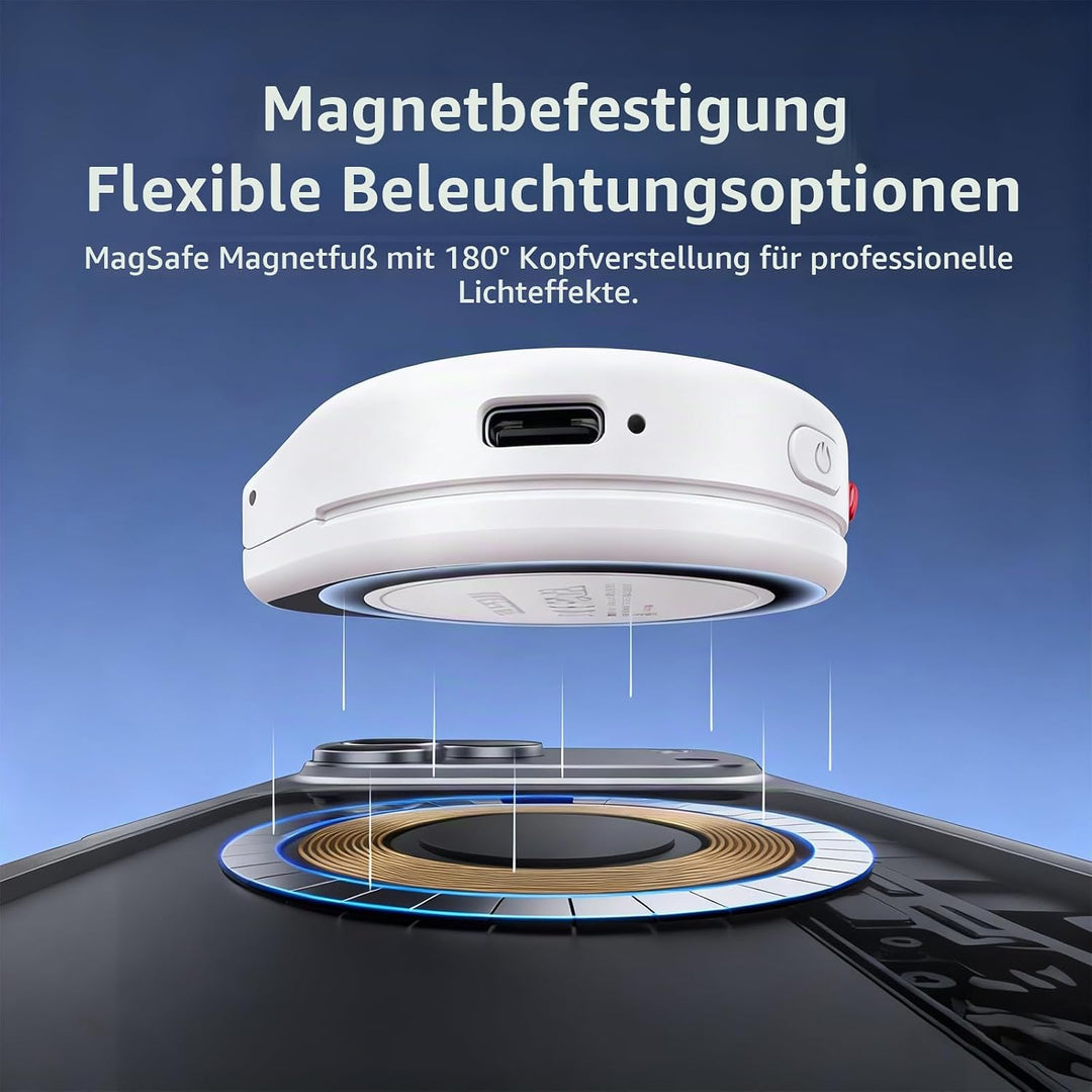 TELESIN C03 Magnetisches Selfie-Licht für Smartphones, Magsafe-kompatibel – CRI97 360° LED-Ringlicht