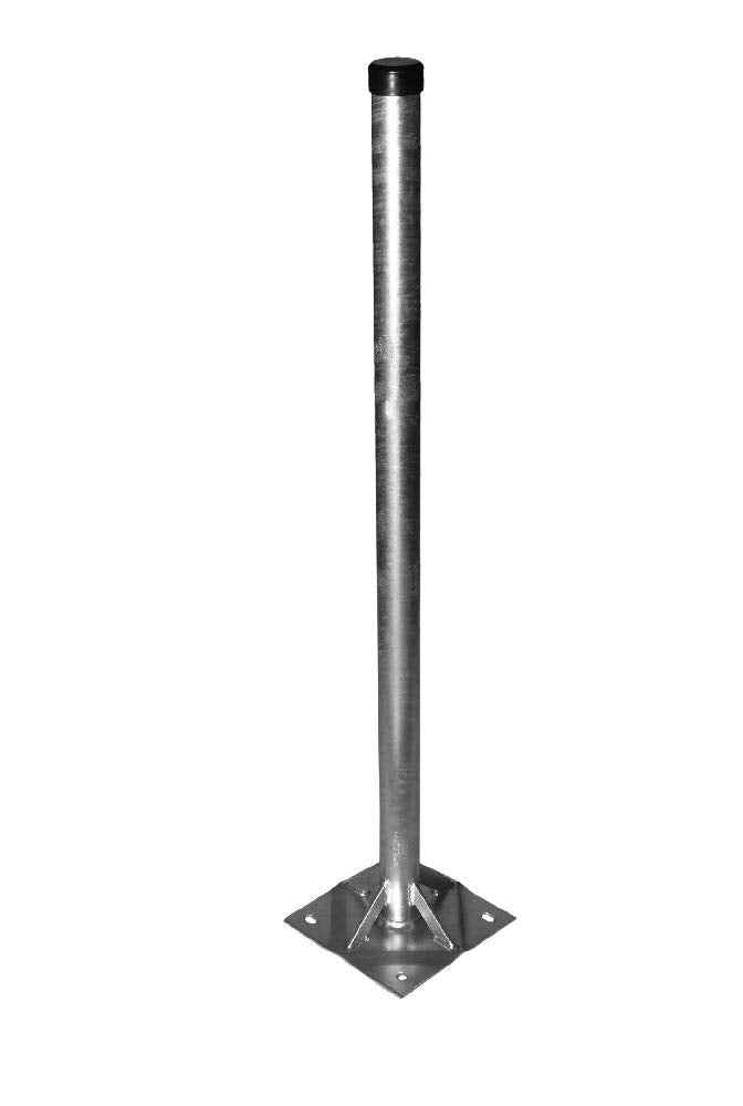 A.S.SAT Stahl Standfuss 100cm mit 20x20 cm Bodenplatte Rohr Ø 48mm verstrebt