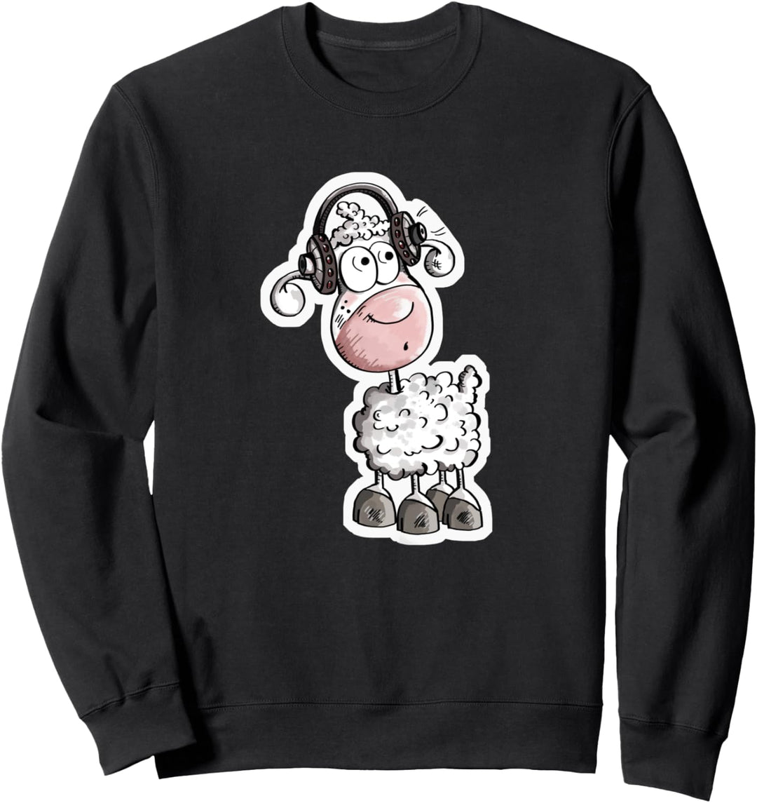 Schaf Hört Musik Mit Kopfhörern I Tiermotiv Fun Sweatshirt