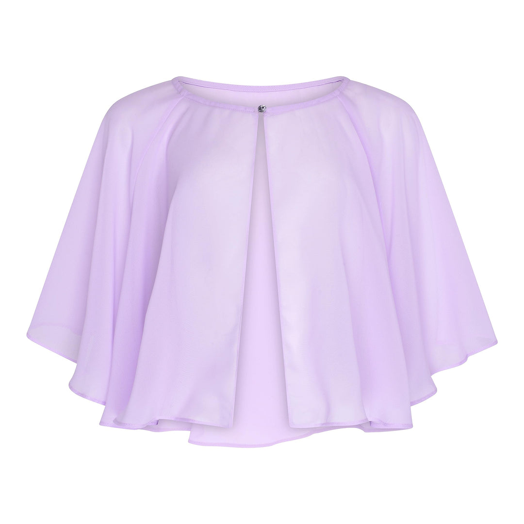 Bolerose weich Hochzeit Umhängetuch Abend Durchsichtiges Chiffon Überwurf Umhang Schultertuch Fliede