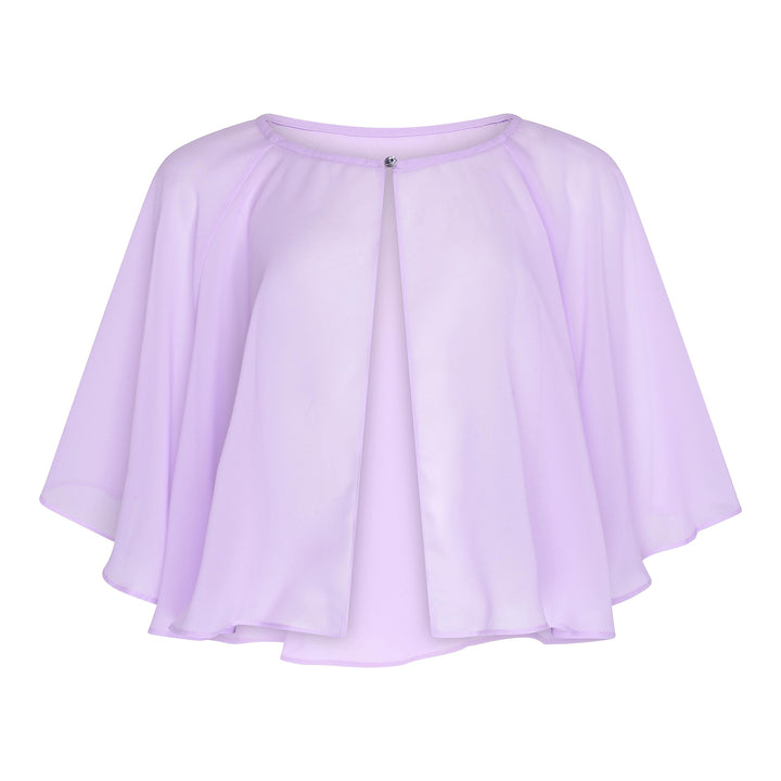 Bolerose weich Hochzeit Umhängetuch Abend Durchsichtiges Chiffon Überwurf Umhang Schultertuch Fliede