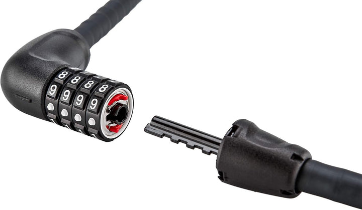 ABUS Panzerkabelschloss Steel-O-Flex Tresorflex 6615C + SCLL-Halterung - Zahlenschloss aus Stahlkabe