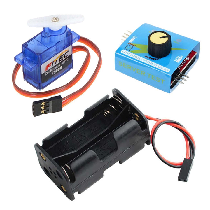 Micro Servo Tester Kit,9g Servo Motor 360°+3CH Digital Servo Tester ESC Speed Controller Checker+AA