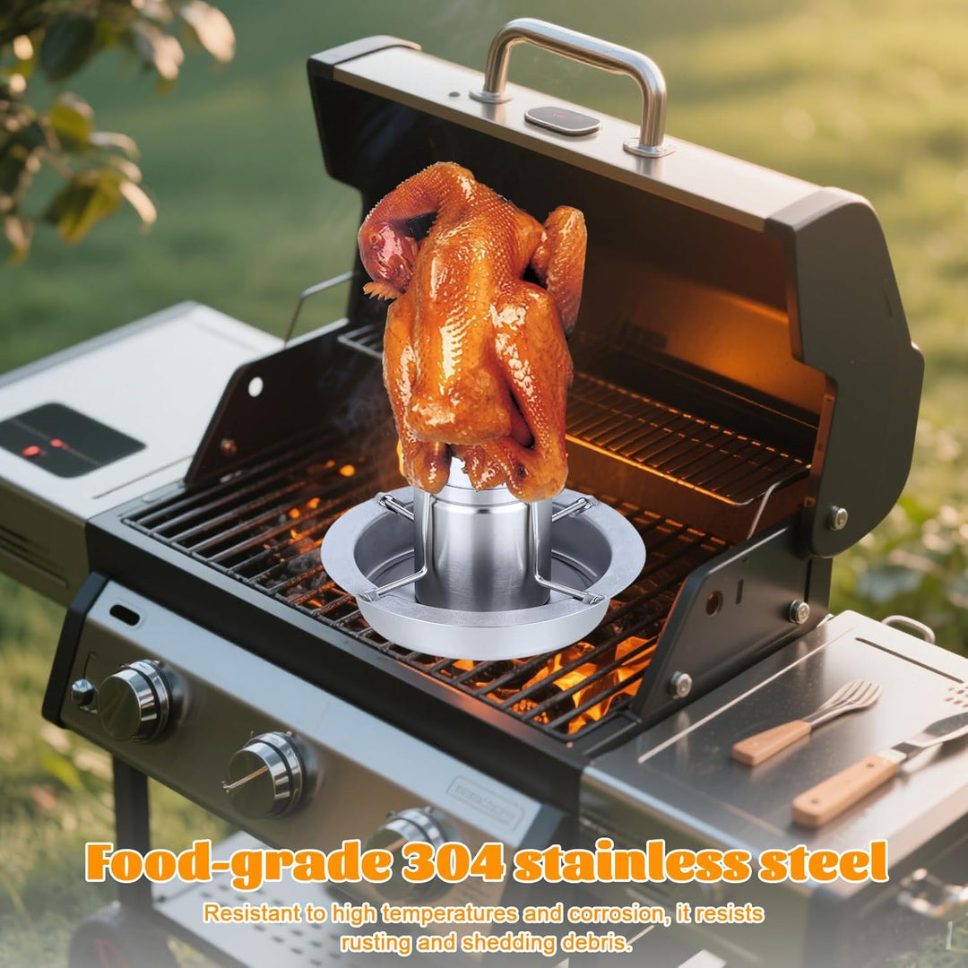 Hähnchenbräter, Bierdosen Hähnchenhalte, Hähnchengriller Edelstahl, Geflügelbräter Grill mit Aromabe