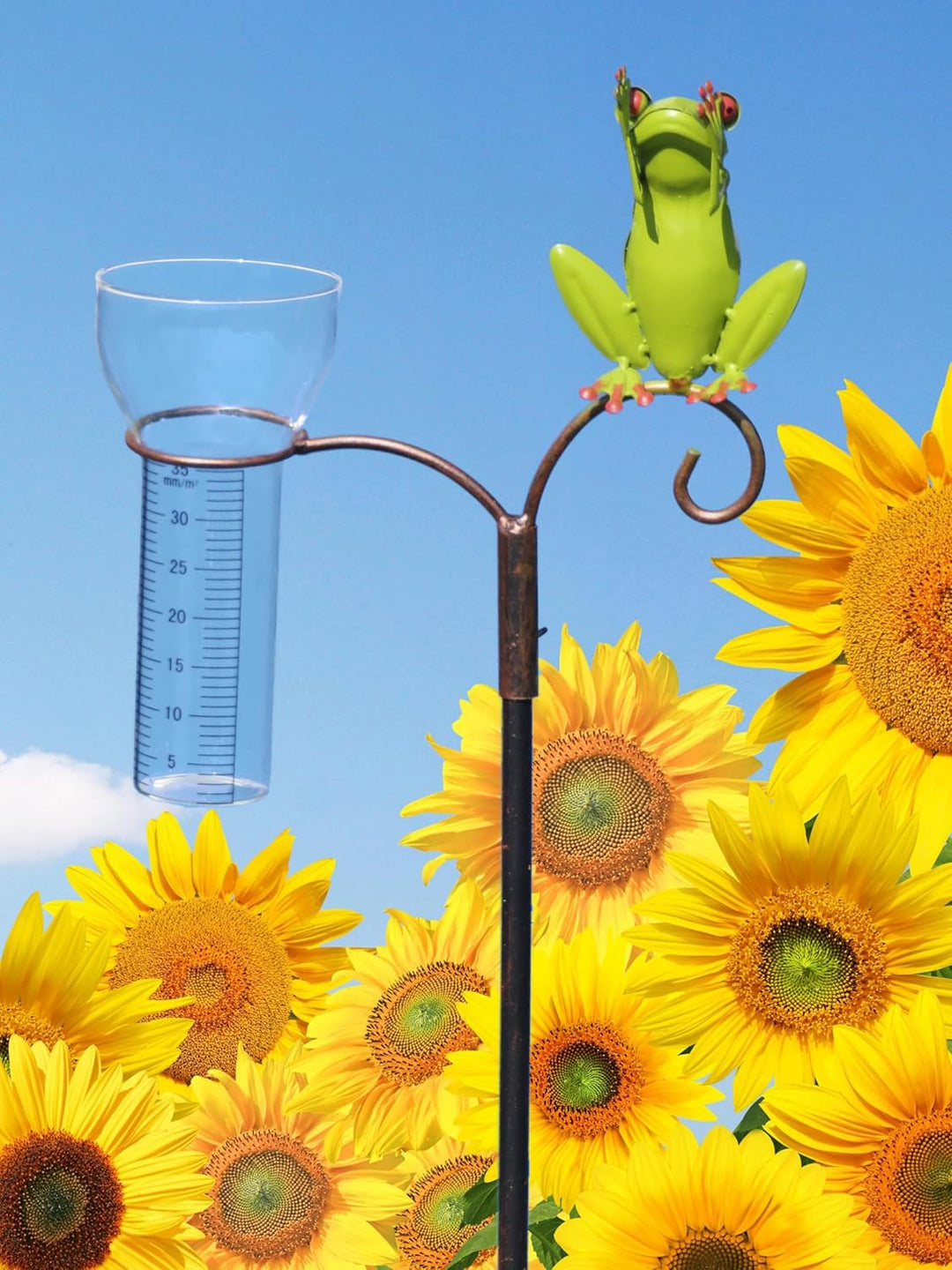 Pommerntraum ® | Regenmesser Niederschlagsmesser Pluviometer + Meisenknödelhalter - tolle Gartendeko