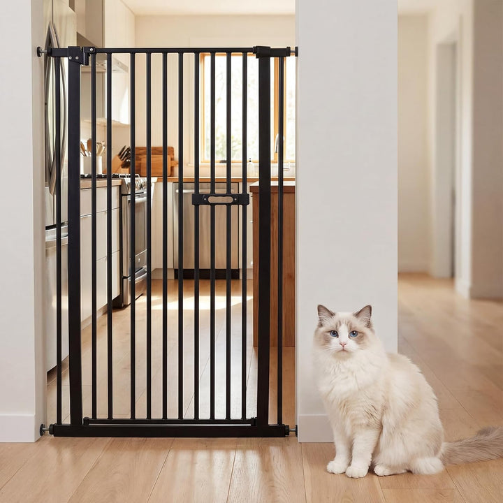 150CM Treppenschutzgitter hoch Absperrgitter Katze, Extra Hohes Katzengitter mit Automatisch Schlies