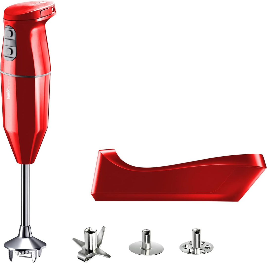 bamix Stabmixer Set cordless kabellos, inkl. Ladestation, Multimesser, Quirl, Schlagscheibe aus Edel