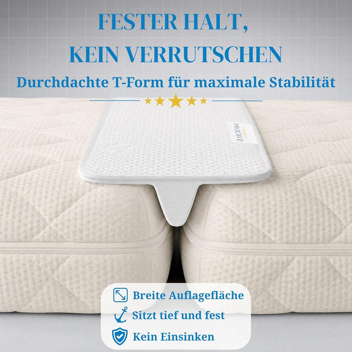 PROCAVE Doppelbettbrücke mit Silver Protect-Bezug 25 x 200 cm, ein Matratzen Ritzenfüller verbindet