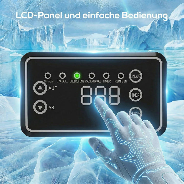 HOMCOM Kommerzielle Eiswürfelmaschine 55kg/24H Selbstreinigend Eismaschine aus Edelstahl mit 13kg Sp